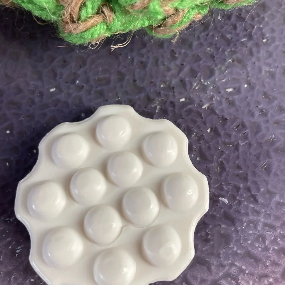 Triple Milled Soap with Face and Body Wash Tan Neon Apple Green Scrubbies Set